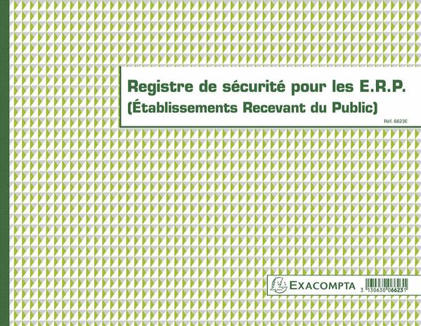 Registre de sécurité pour les établissement recevant du public (ERP)