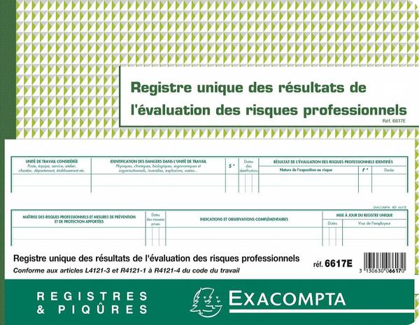 Registre unique des résultats de l'évaluation des risques professionnels